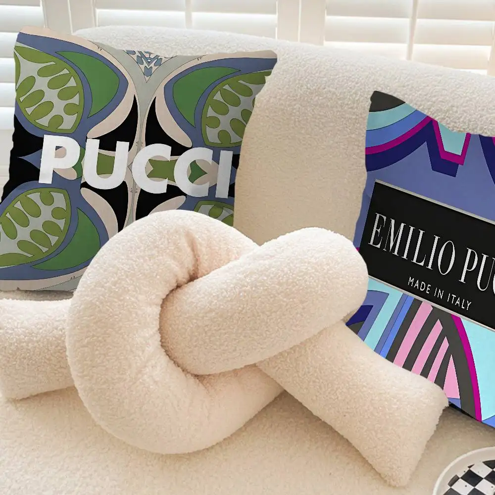 E-Emilios P-PucciS Logo Personalized Pillow Dust Cover Bedroom Kids Party Decoration Pillowcase Birthday Children Gift