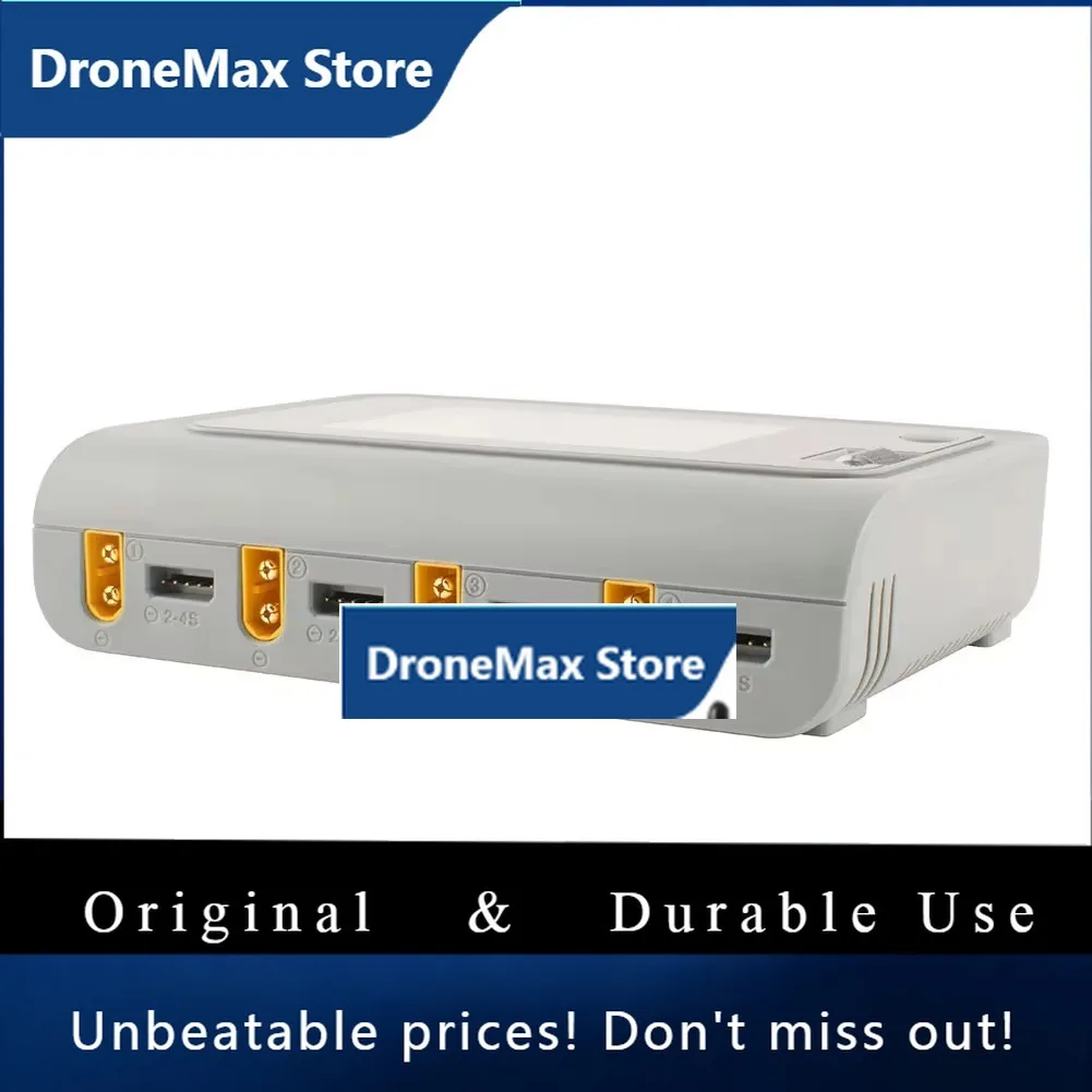 DroMaToolkitRC Q4AC 4x50w 4 Ports XT60 With XT30 Adapters AC DC Smart Charger IPS Bright Clear Wide Angle Display For Lipo Batte