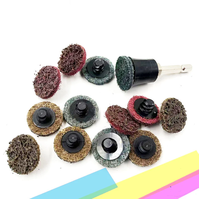 5 Pieces 1/2/3 Inch Torque Nylon Sand Disc Turn Button Rotating Non-Woven Turn Lock Grinding Polishing Disc