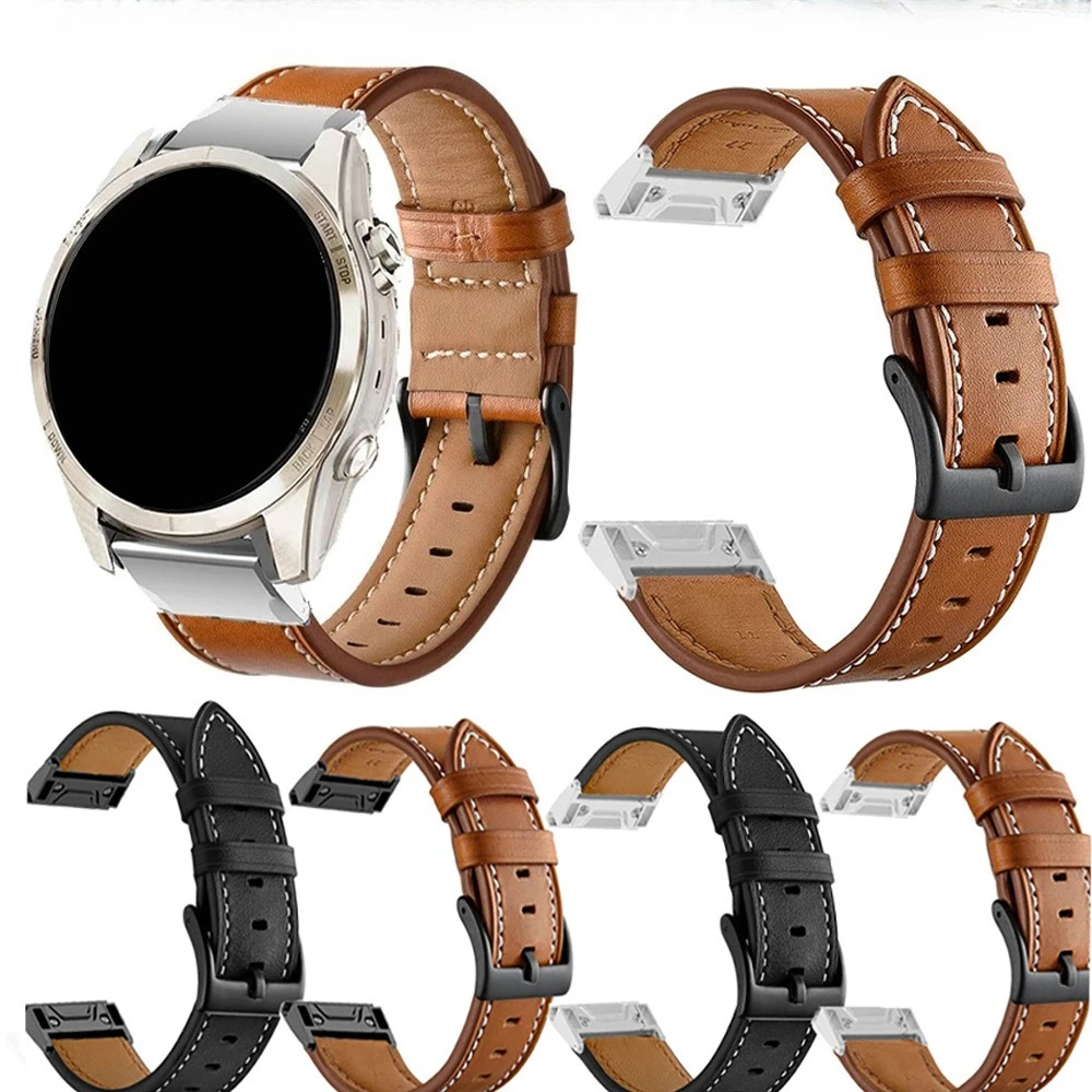 Schnellwechsel-Armband 26mm 22mm für Garmin Fenix 8 47mm 51mm 7X 7 6 5 Epix Gen 2 Enduro 2/3/Instinct 3 – PU-Leder-Armband