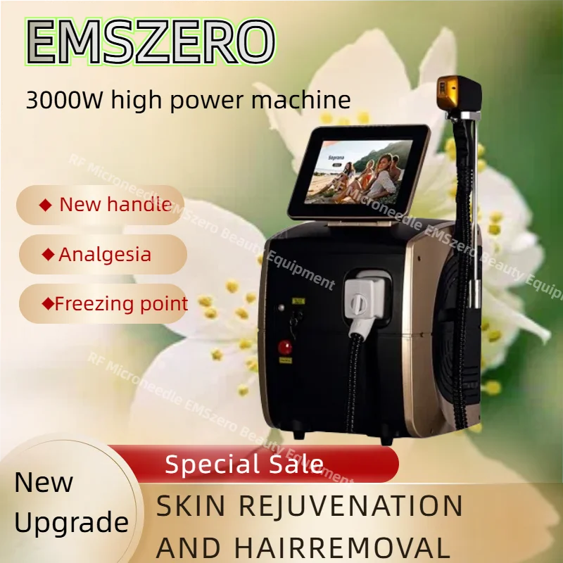 

Newest Portable 808nm Diode Laser Hair Removal Machine Cooling Head Painless Laser Epilator Face Body Hair Removal.