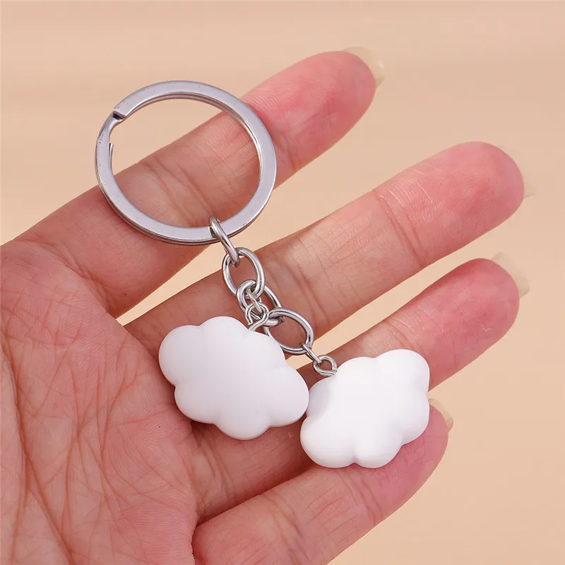 Aihua Bunte süße Harz weiße Wolke Schlüsselanhänger für Frauen Souvenir Geschenke Handtasche Anhänger Sommer Urlaub Schlüsselanhänger DIY Schmuck – Detail 2