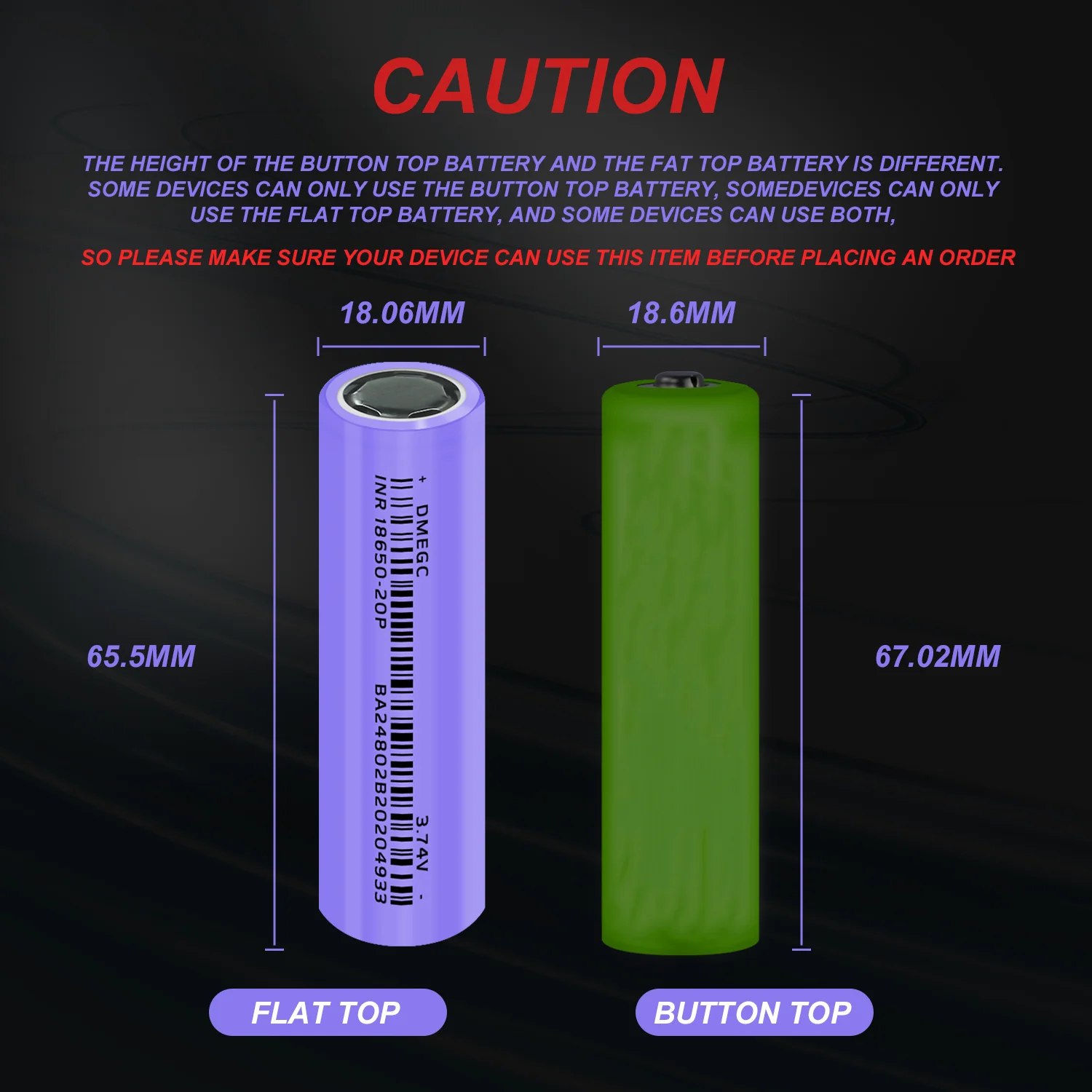 18650 3.7V 2000mAh 10C Lithium Rechargeable Battery, INR18650-20P 20A High Current Power Cell for Electric Screwdriver & UAV