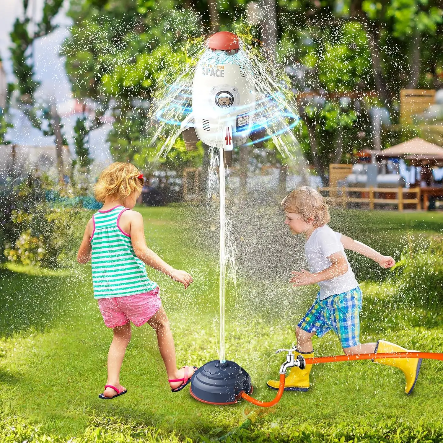 Water Raketwerper Sprinkler Voor Kinderen Buiten Spelen, Zomer Water Speelgoed Voor Achtertuin Tuin Gazon Zwembad, Buiten Cool St