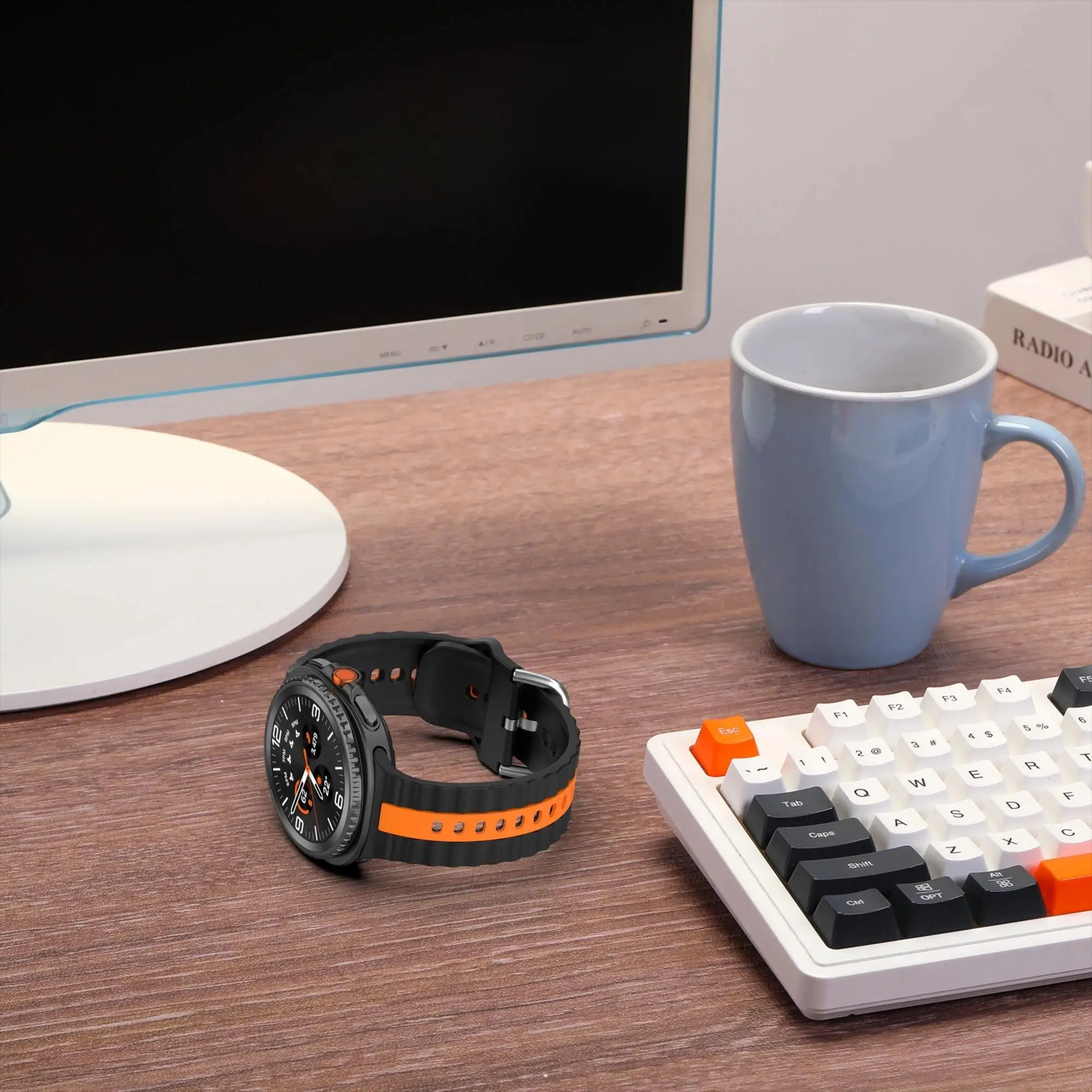 حزام سيليكون رياضي لساعة سامسونج جالاكسي 8 كلاسيكي سريع التهوية لساعة جالاكسي 8 40 ملم 44 ملم ملحقات