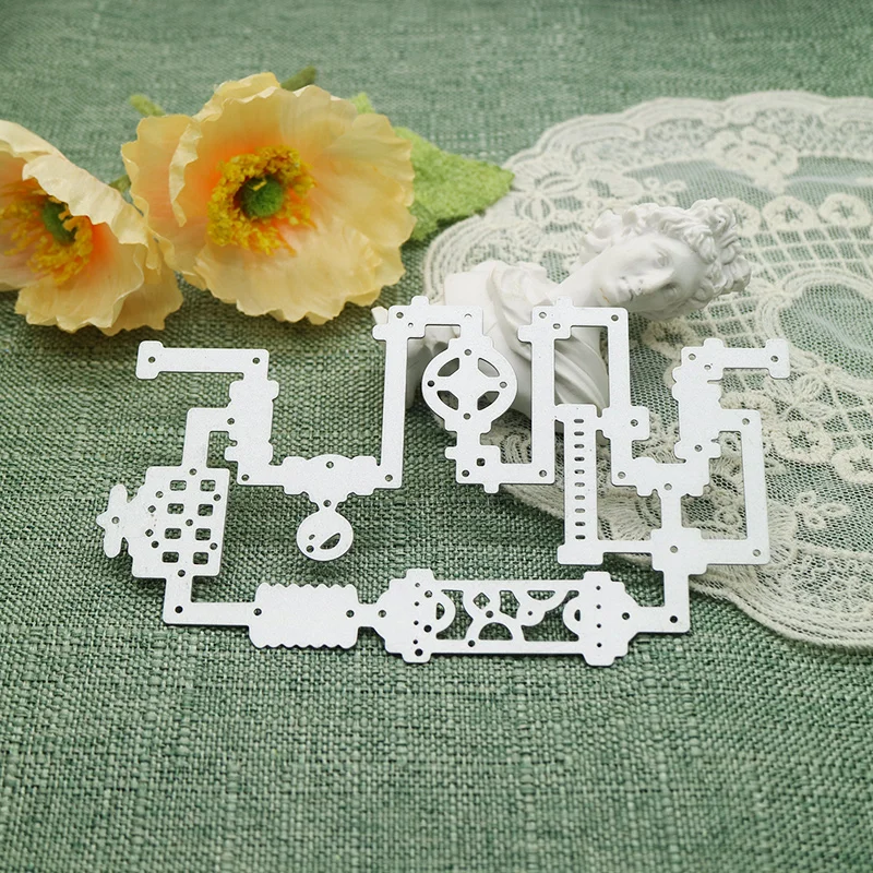 Pipeline Cutting Dies Steampunk Die Cut Templates DIY Scrapbooking Embossing Punch Stencil Handicrafts Decoration Knife Mold New