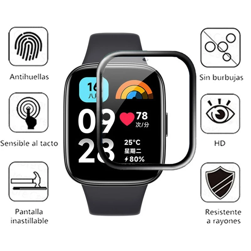 100% New 3D Curved Tempered Glass For Redmi Watch 3 Lite Smart Watch Screen Protector Redmi Watch 2/2 Lite 3/3Lite Protector