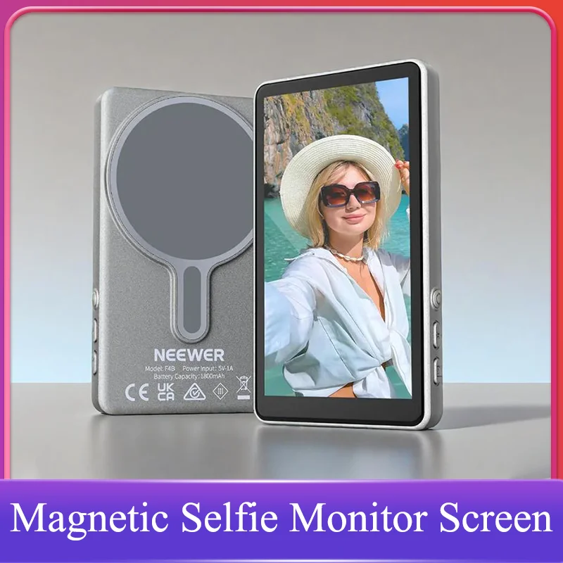 NEEWER Magnetic Vlog Selfie Screen Phone Rear Camera Selfie Monitor Display For Android Xiaomi 15 iPhone 16 15 Pro Max Samsung