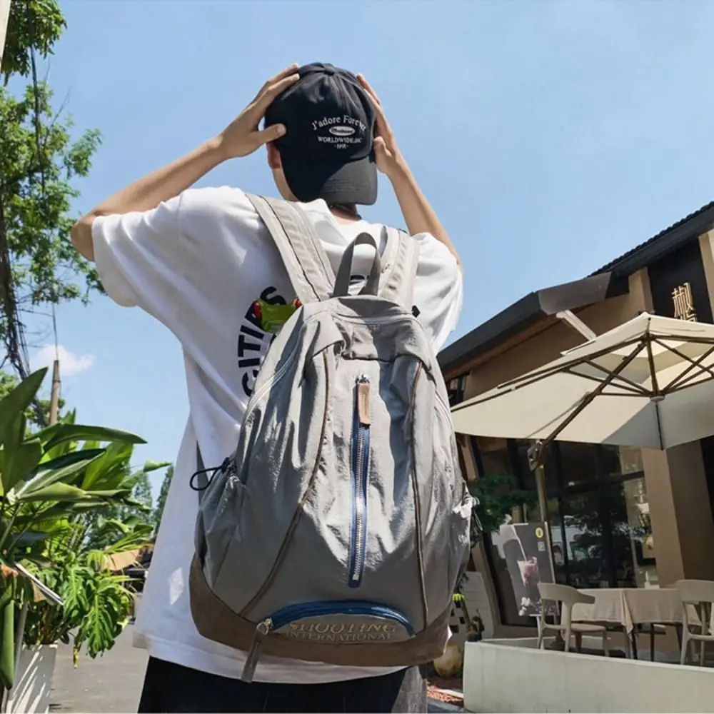 Fashion Embroidery Trendy Ins Backpack Polyester High Capacity Casual Schoolbags Casual Mochila School Bags College Students