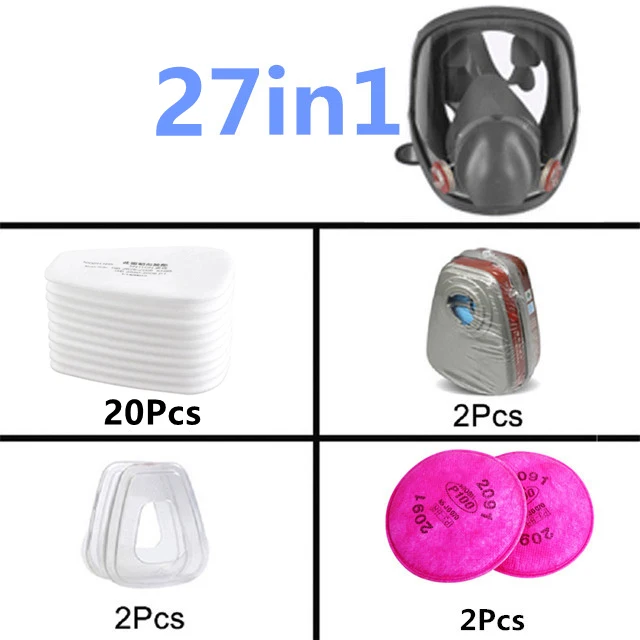 27-in-1 6800 Industriemalerei Sprühen Atemschutzmaske Gasmaske 2-in-1-Anzug Sicherheit Arbeitsfilter Staub Vollgesichtsmaske Ersetzen Sie MMM – Detail 3