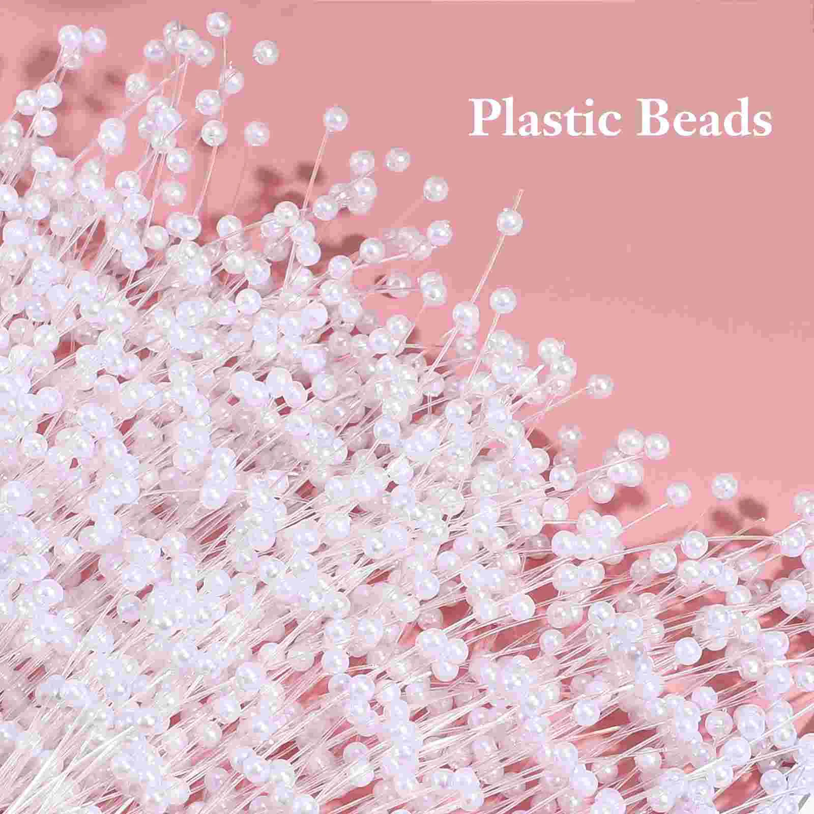 100 Pcs ABS Pearl Stick Wedding Decoration Flower Decorations Vases Bridal Supplies Bouquet Beaded