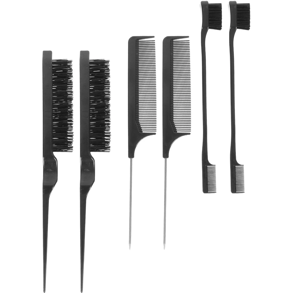 

Professional Tail Comb Set Durable Plastic Anti Friction Drop Resistant Smooth Surface Black Hair Comb Haircutting Barber Combs