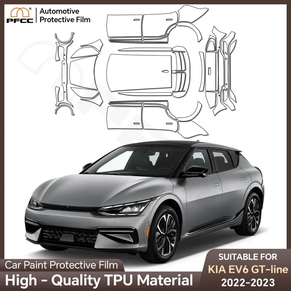 

PFCC PPF for KIA EV6 GT-line 2022 2023 Pre Cut PPF Paint Protection Film Bra Kit TPU Clear Invisible Transparent 8.5mil Decal