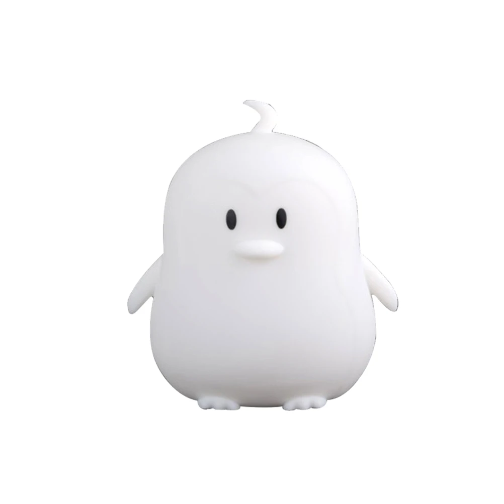 Creative Penguin Night Light LED Tap Control Operated Night Light Decor Lamp for Kids Bedroom Nursery Room (Colorful Lig