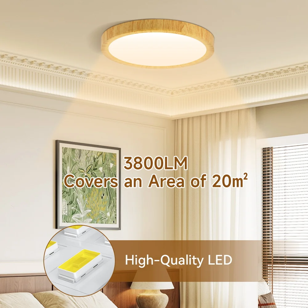 رقيقة جدا LED مصابيح السقف ثلاثي اللون عكس الضوء الخشب الحبوب Led ضوء السقف بريق لوحة أضواء لغرفة المعيشة غرفة نوم المطبخ