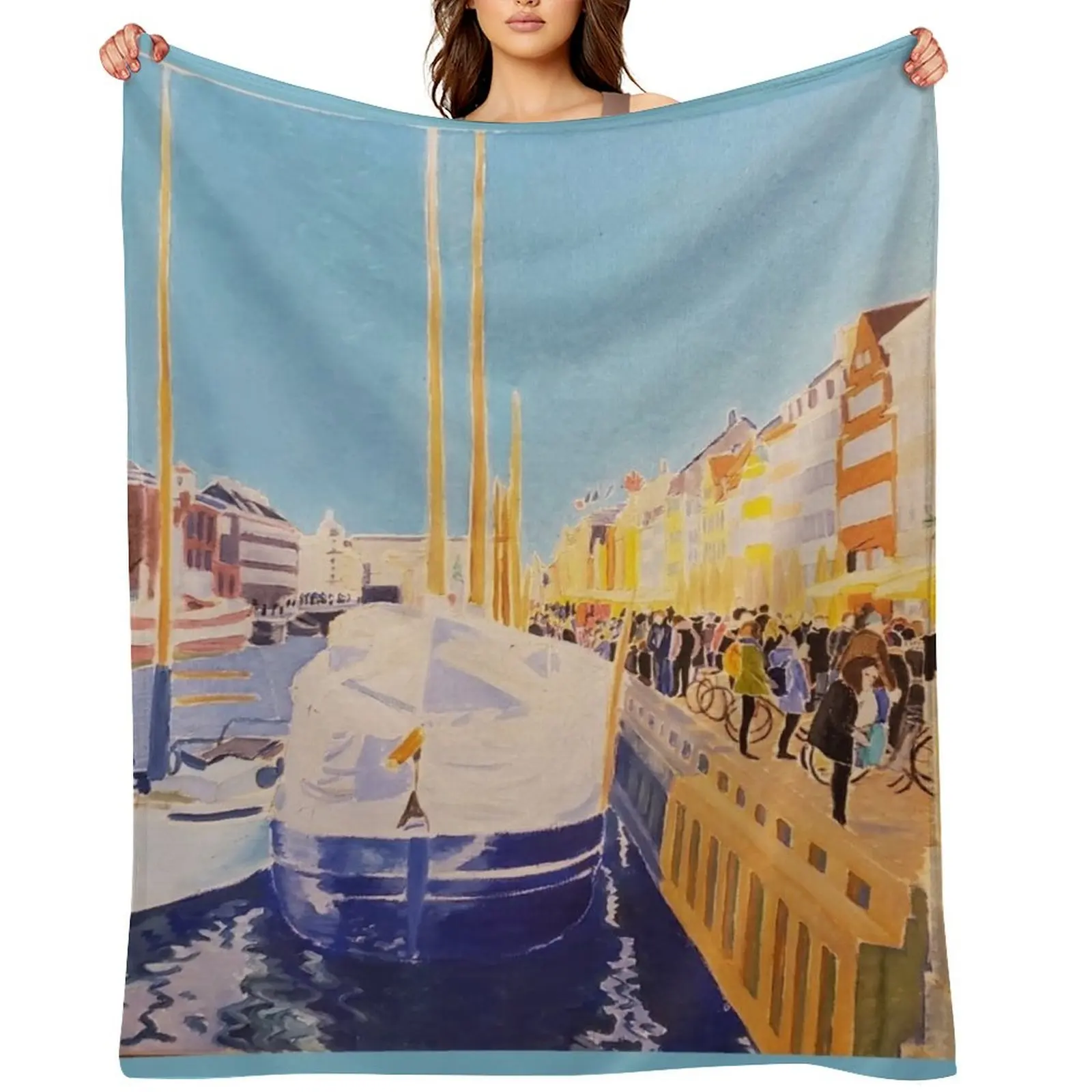 

Sunlight in Copenhagen Throw Blanket bed plaid Retros Blankets For Bed valentine gift ideas Blankets