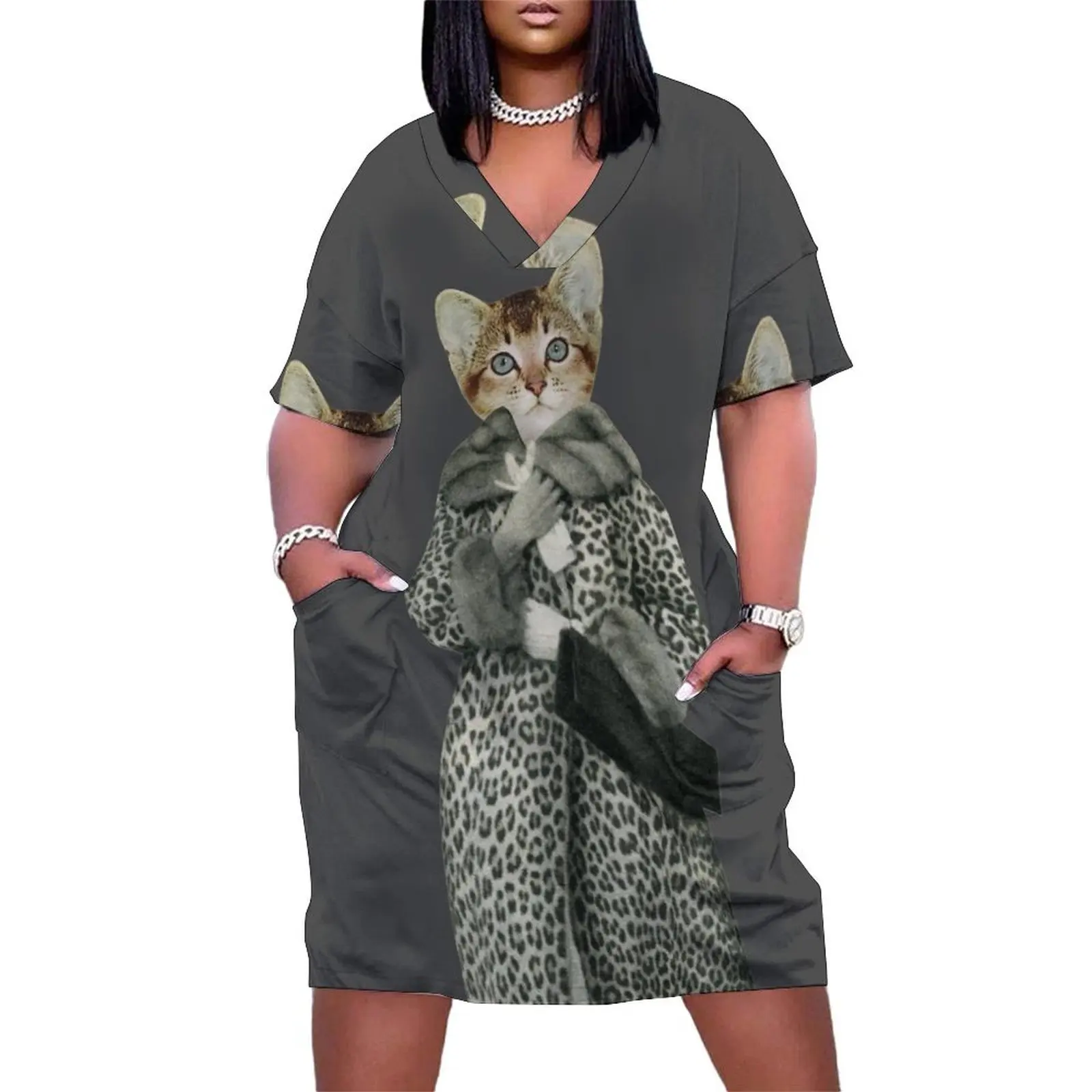 

Kitten Dressed as Cat Loose Pocket Dress elegant party dresses for women 2025 Party dresses