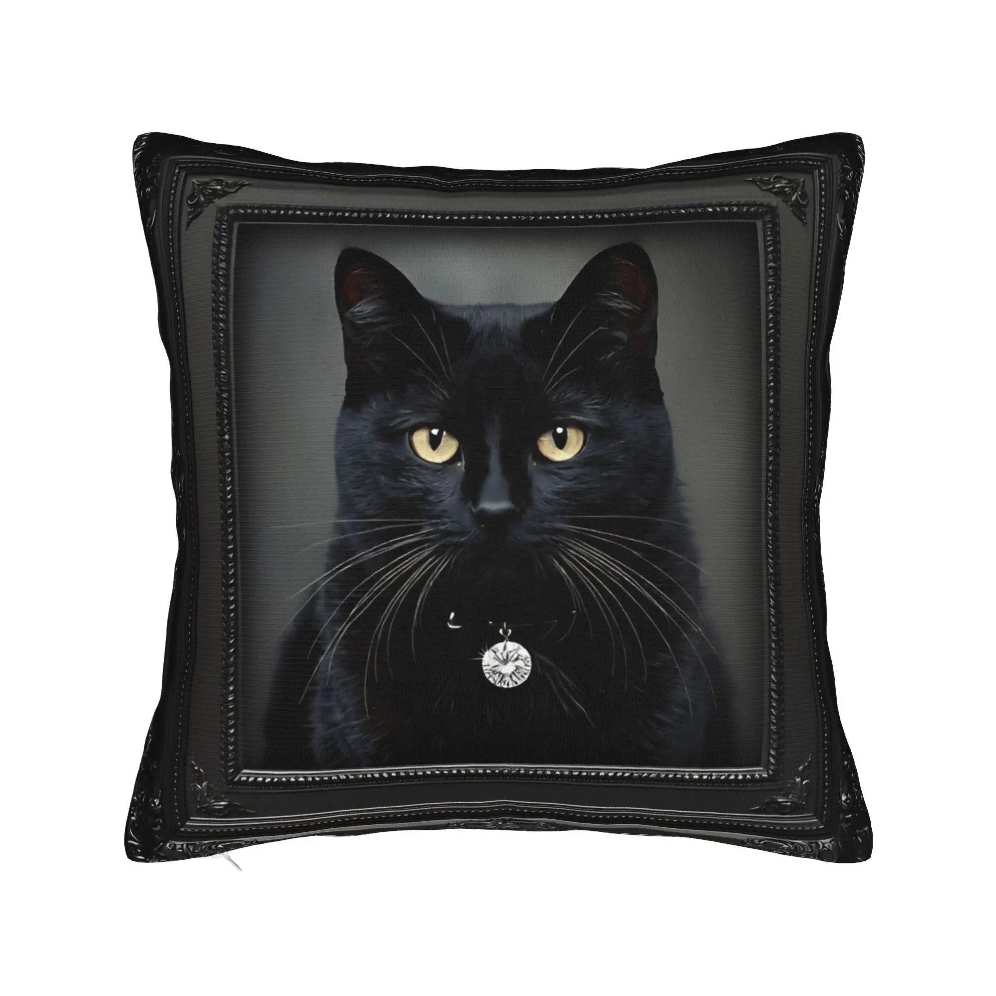 Pillow Cover Cute Caroon Cat Portrait Photo Frame Art  Funny Pillow Case For Wedding Party Home Decor Pillowcases