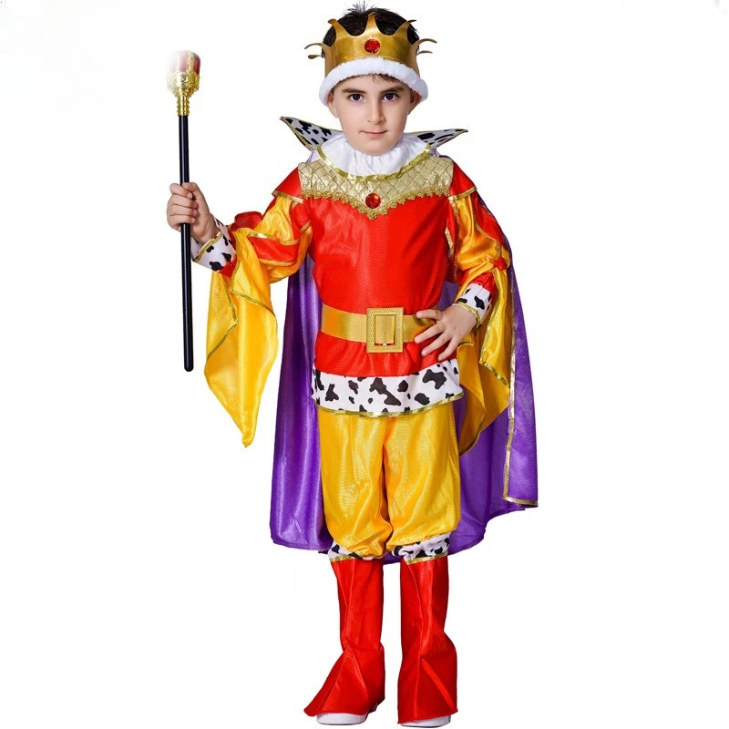

Костюм короля для мальчиков, наряд для вечеринки на Хэллоуин, сценический костюм, платье для выступлений, костюм для косплея, маскарадное платье