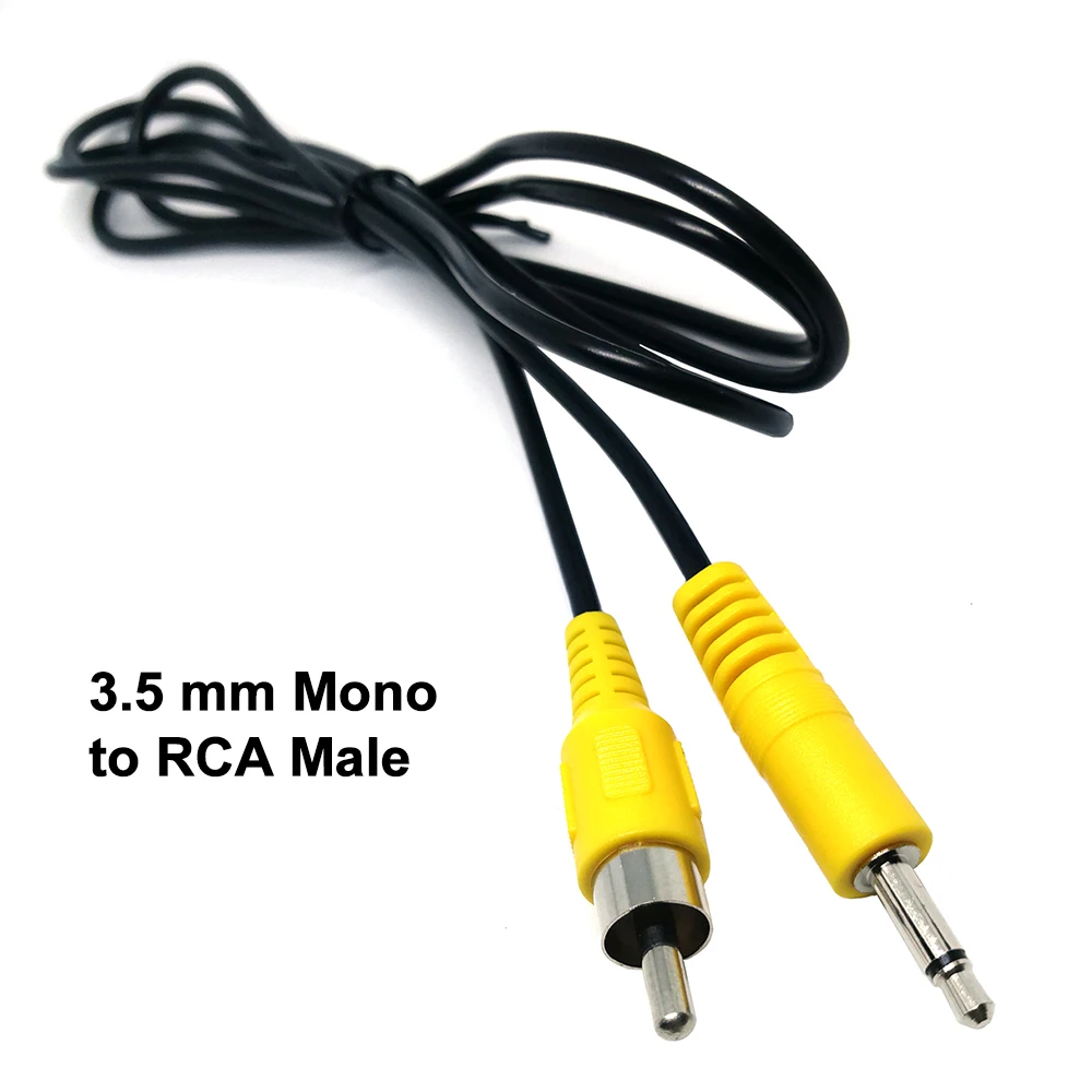 1.5M 3.5mm Mono Male Plug Jack Connector to Single RCA Male AV Audio Video Cable Adapter Cord for Computer Laptop MP3/MP4