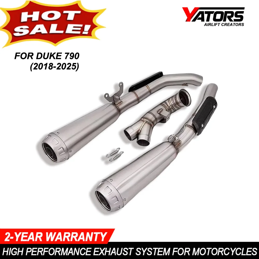 Motorcycle Exhaust Mid Pipes for Duke 790 2018-2025 Exhaust System Modification with 51MM GP Dual Muffler Moto Escape