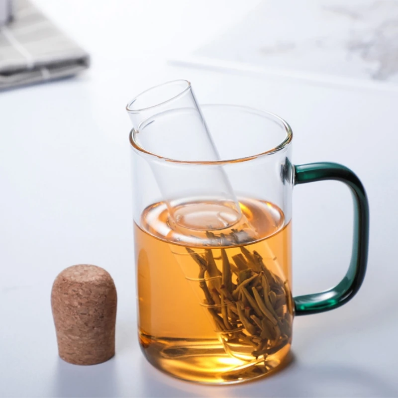 Tamiz de filtro de té con tubo de vidrio, Infusor de té creativo, fabricante de té Mate, elaboración de cerveza para especias, hierbas, colador de