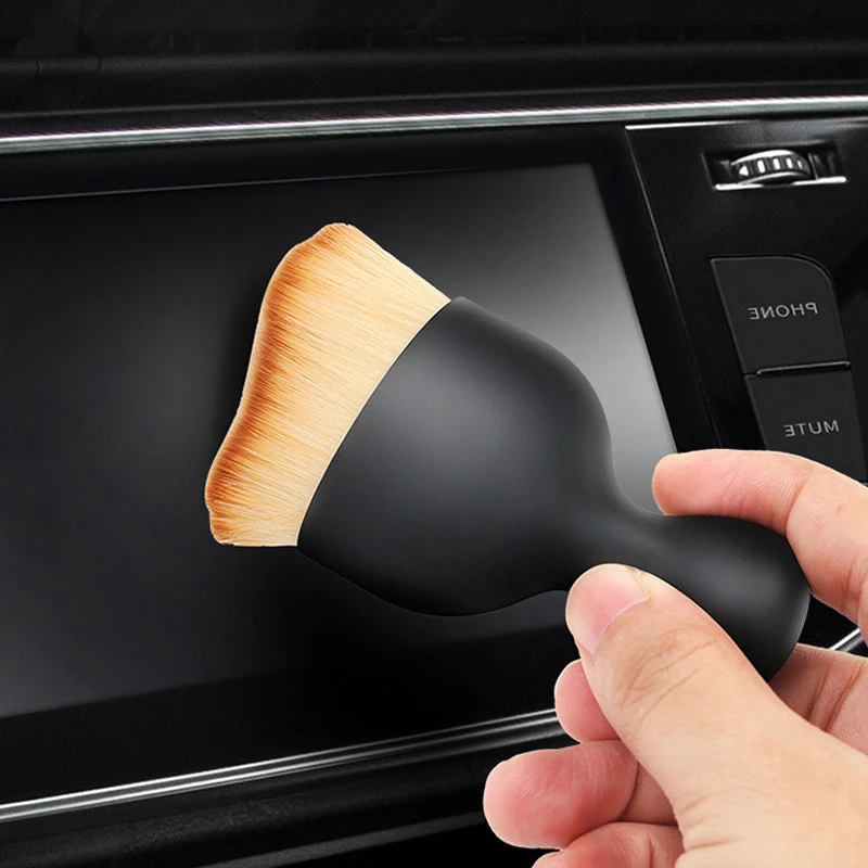 【Car Interior Cleaning Brush Ultra Soft Dust Sweeping Brush Curved Design Air Conditioning Outlet Car Beauty Cleaning Tools】