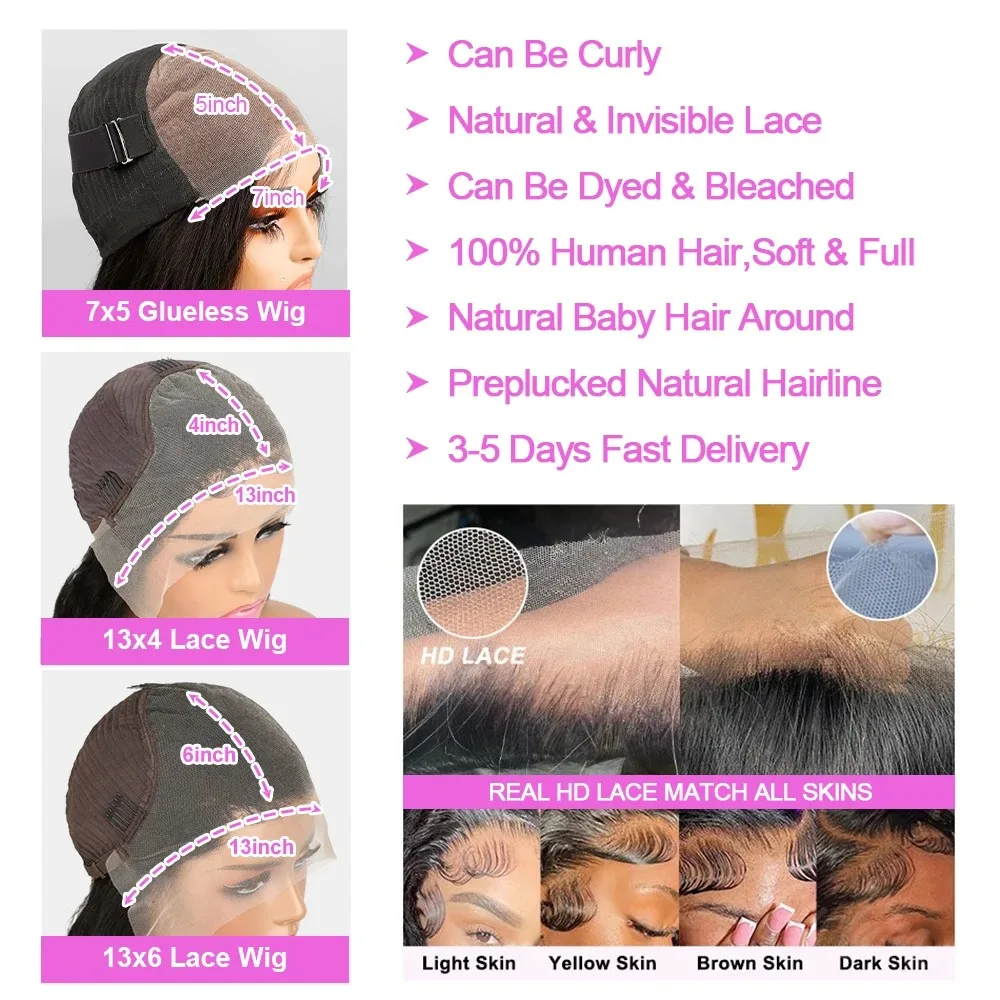 5X5 4X4 غلويليس الجسم موجة بوب الباروكات 13X4 13x6 HD الدانتيل الباروكة الأمامية 100% شعر الإنسان موجة طبيعية شعر مستعار قصير بوب الباروكات للنساء