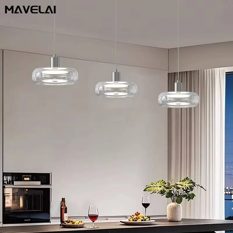 Light Luxury Dining Room Chandelier Nordic Modern Minimalist Three-head Bar Counter Dining Room Lamp Round Bedroom Bedside Lamp
