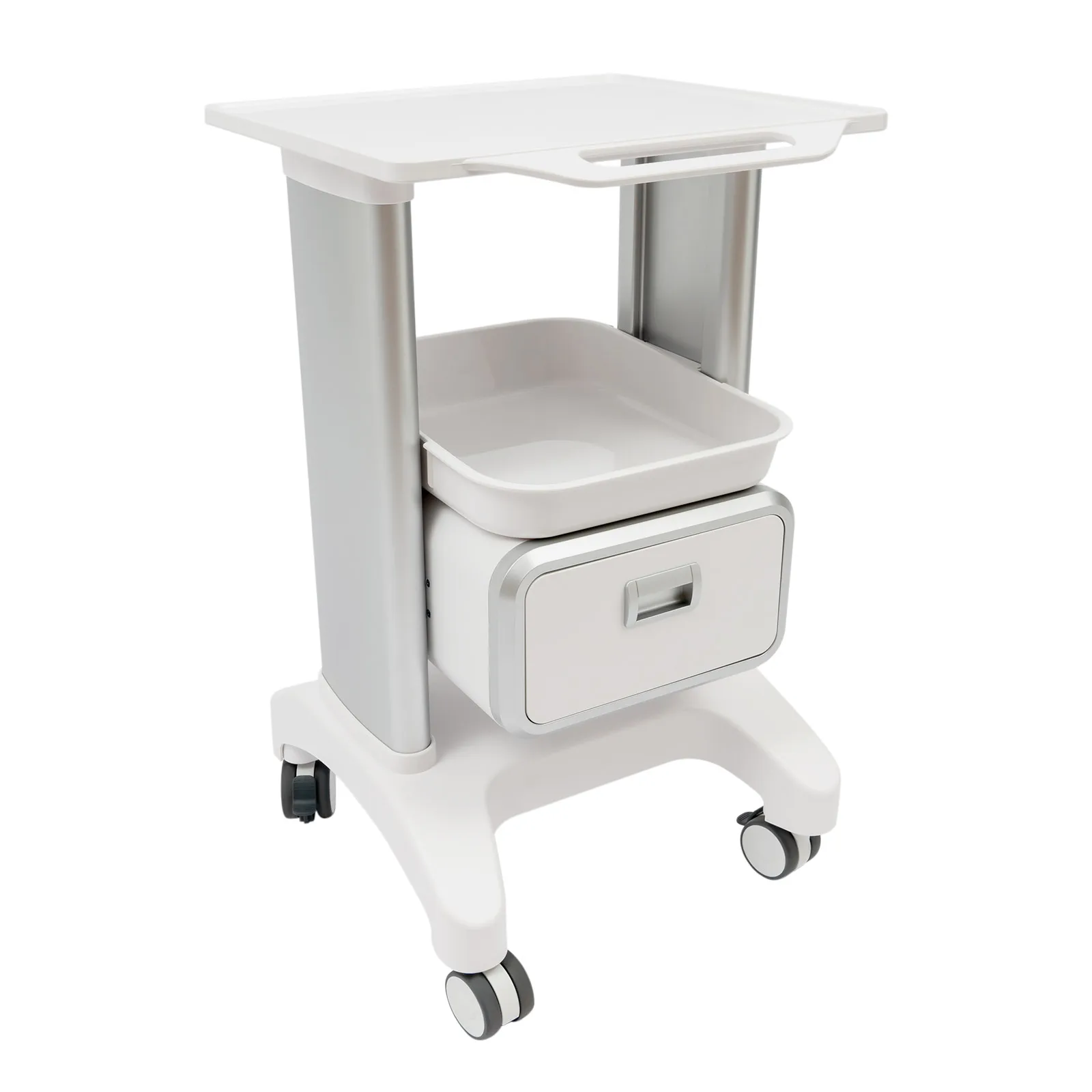 Rolling Tool Trolley ABS, Multi-Purpose 1 Drawer 2 Shelf, 100kg/220lbs, 76cm Height, Silent Wheels, Freestanding, Space-Saving Design for Hospital Beauty Salon Dental Lab Home - view 7