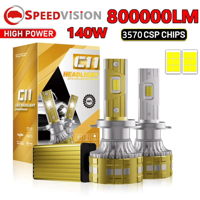 H1 H7 Led Canbus H11 H4 Car Headlight Bulbs High Power 3570 CSP Chips H8 H9 9005 hb3 9006 hb4 Turbo Led Lamp Fog Light 6000K 12V