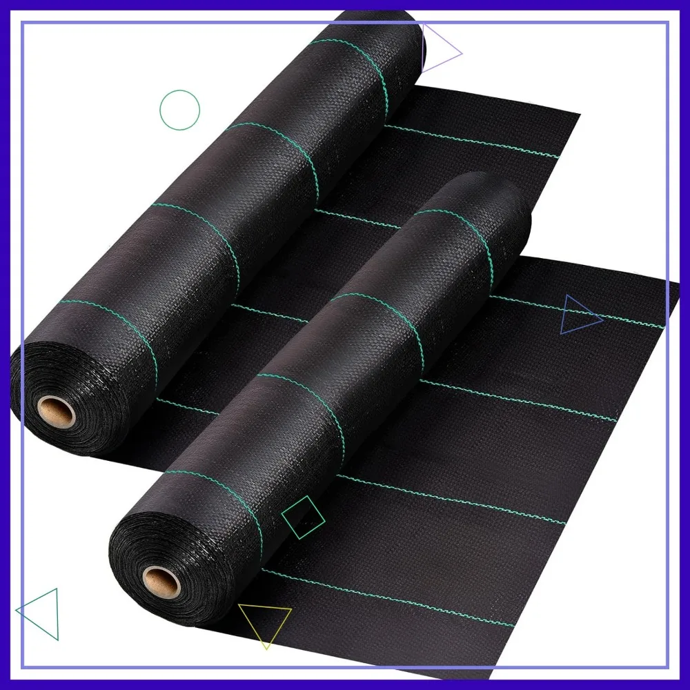 Tela geotextil de alta resistencia para control de malezas, 13 x 108 pies, para paisajismo, base para caminos y control de erosión con drenaje francés
