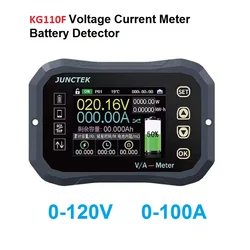 KG110F precyzyjny licznik Coulomb fosforan litowo-żelazowy akumulator samochodowy pojemność detektor miernik napięcia prądu kolorowy wyświetlacz LCD