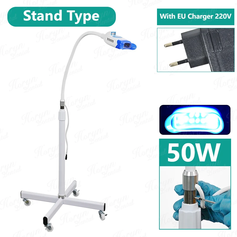 50W Tandheelkundige Vloerstaande Type 12 LED Professionele Tanden Whitening Lamp Draagbare 3 Kleur Tanden Bleken Accelerator Machine