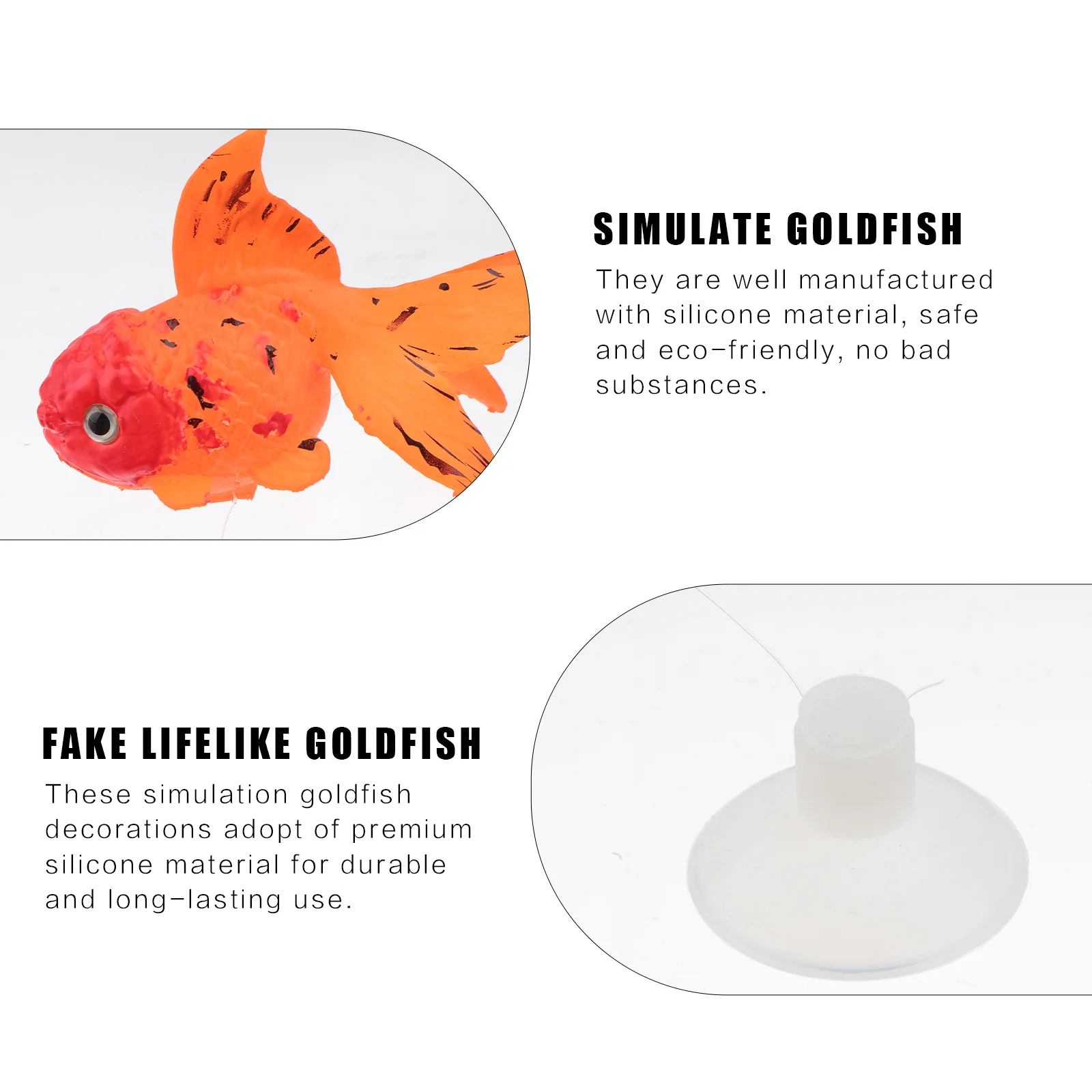 

2PCS Artificial Goldfish Decor Silica Gel Simulation Lifelike Fish Tank Aquarium Pet Supplies Underwater Decor