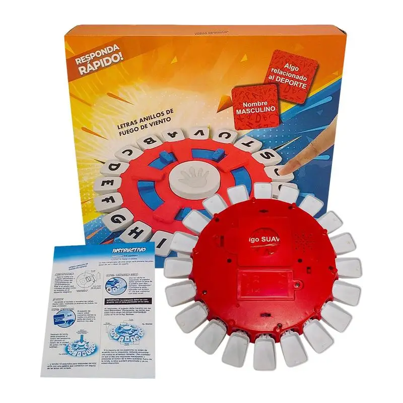 لعبة الكلمات الإسبانية العائلية للأطفال والكبار، لعبة القرص الدوار التعلم الإسباني، لعبة القرص الدوار للحفلات الوالدين والطفل، لعبة القرص الدوار التفاعلية