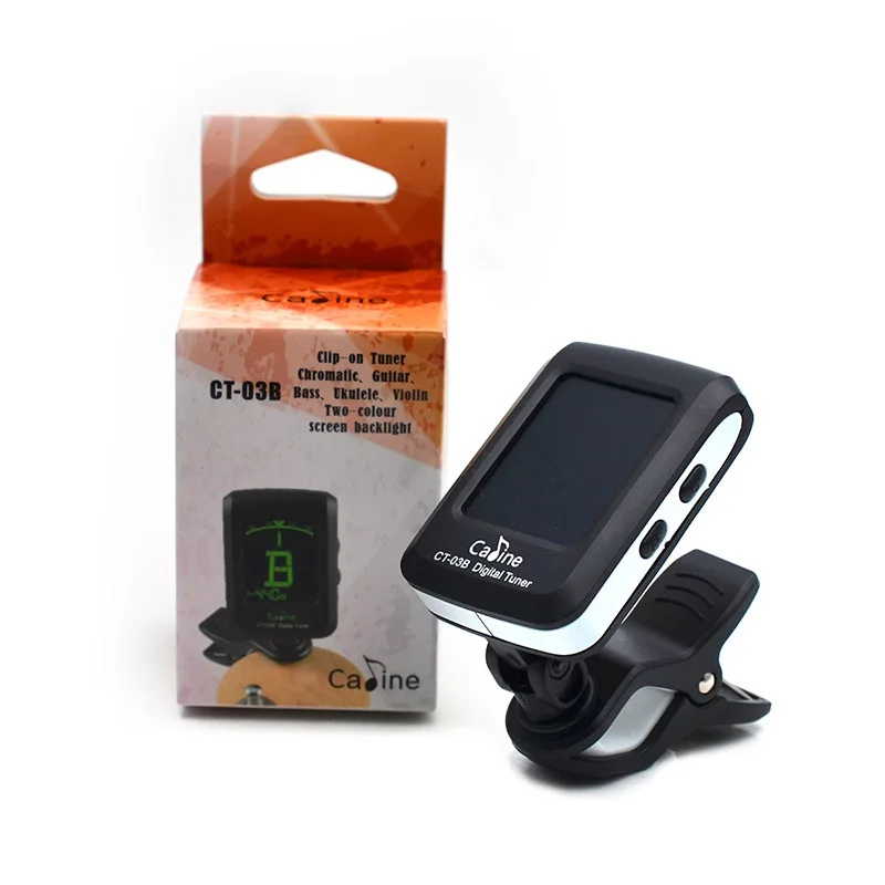 Caline CT-03B Multifunctional Electric Acoustic Guitar Tuner Digital Tuner LCD Clip-On Chromatic Guitar Bass Ukulele Violin