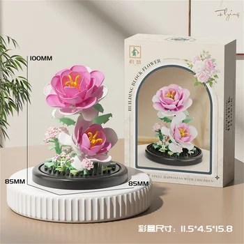 MOC Eternal Bouquet Micro Building Blocks Flower Model DIY Home Desk Plant Decoration Assemble Brick Toys For Children Gift 53