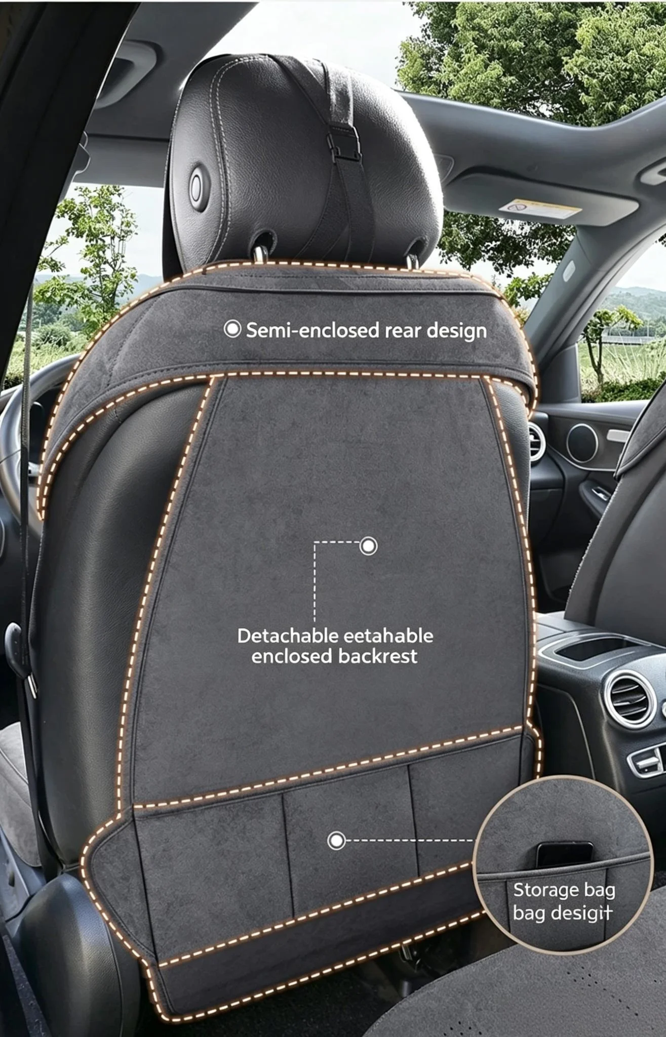 Universal Fit Suede Car Seat Covers All-Season Full-Seat Cushion Car Seat Protector