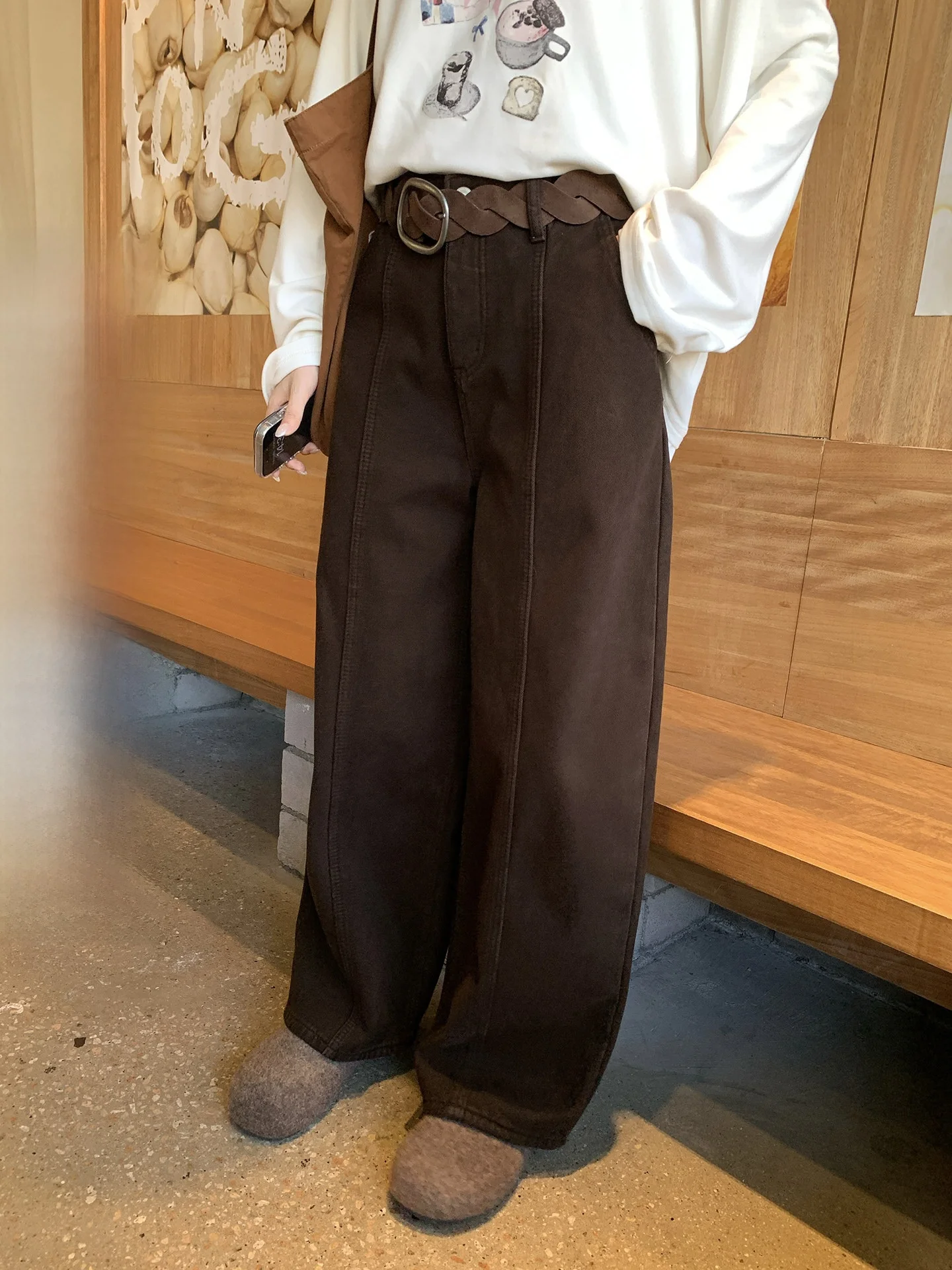 

Модные женские джинсы с высокой талией, на подкладке, простые, повседневные, однотонные, на молнии, для зимы