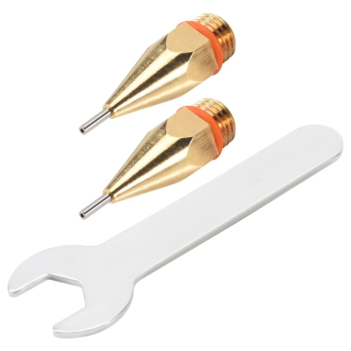 2Pcs 1Mm Aperture Diameter Hot Melt Glue Nozzle 1.0X40Mm Copper Nozzle With Nozzle Wrench Interchangeable Nozzle Parts