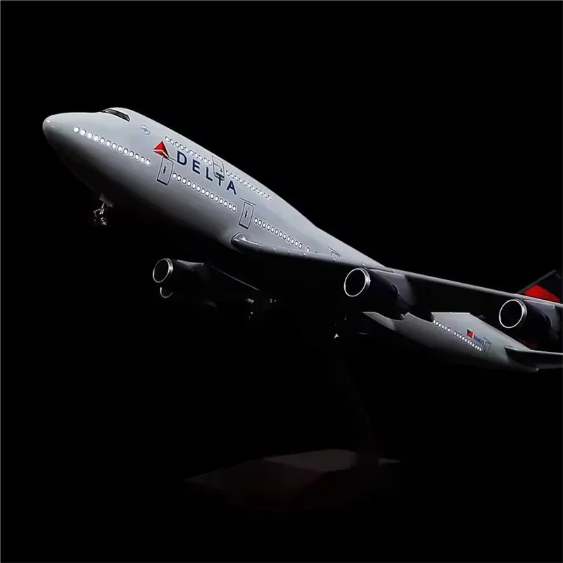 

New 1/142 Scale Airplane A350 Delta Airline Model LED Light Landing Gear Diecast Resin Plane Model Toy Collection Display Fans