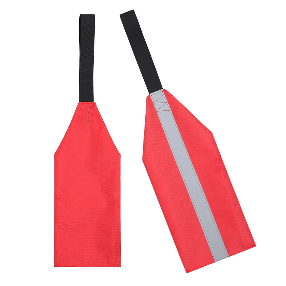 2Pcs Kayak Sups Towing Flags Reflective Kayak Safety Flags Oxford Cloth Lightweight Foldable Easy Attach Removable Straps