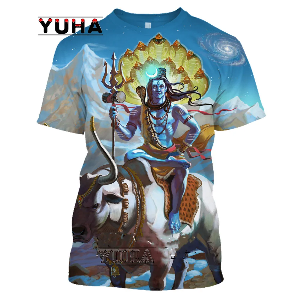 

India God Of Destruction Shiva Lord T Shirt 3D Print Unisex Top Summer Men's Women Hip Hop Harajuku Streetwear Tee