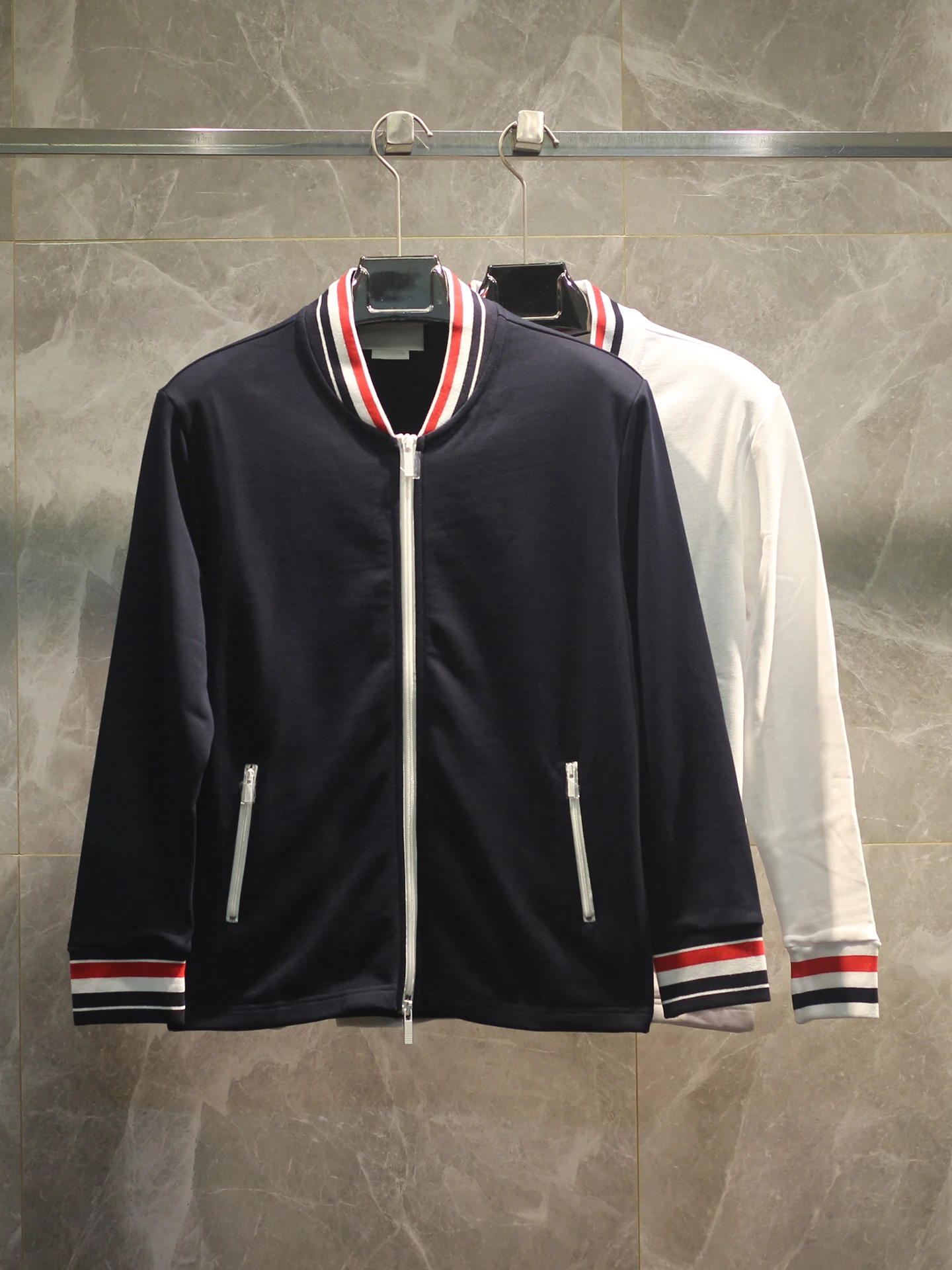 

Высококачественная демисезонная бейсбольная толстовка из чистого хлопка, повседневная, приталенного кроя, с длинными рукавами, на молнии, с бейсбольным воротником