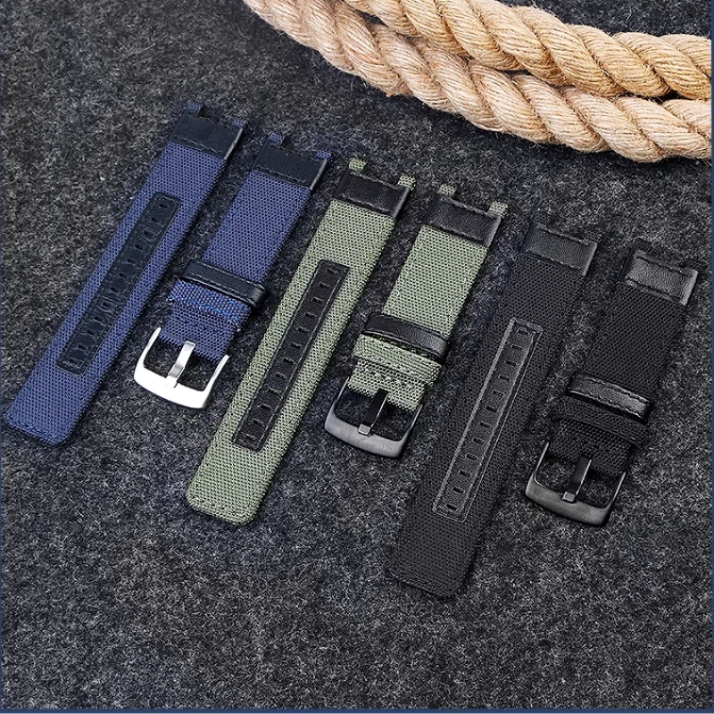 For Casio G-SHOCK GST-W120L S130L S310 GST-B100 Canvas nylon watch strap Breathable watchband notch men's accessories 24mm tools view 4