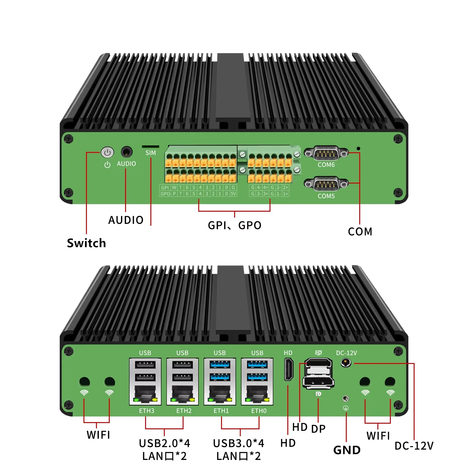 

Topton 4x Intel Gigabit NIC Fanless Mini PC Core i7 8550U i5 8250U i3 Firewall Appliance 8*USB 6*COM 3*Display pfSense OPNsense
