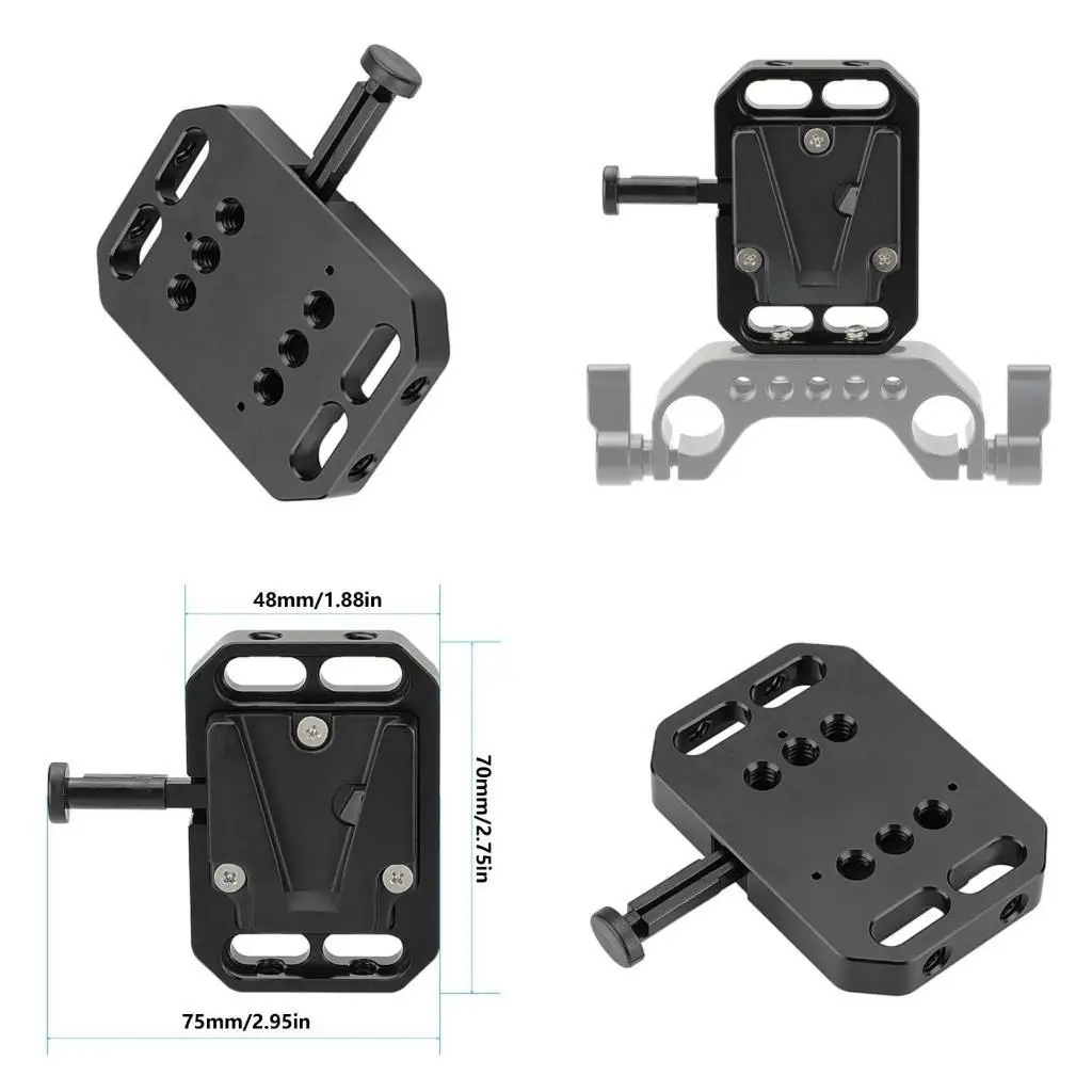 R53C Metal V Lock Adapter Board Female Mount Plate Quick Release Design 1/4-20 Holes