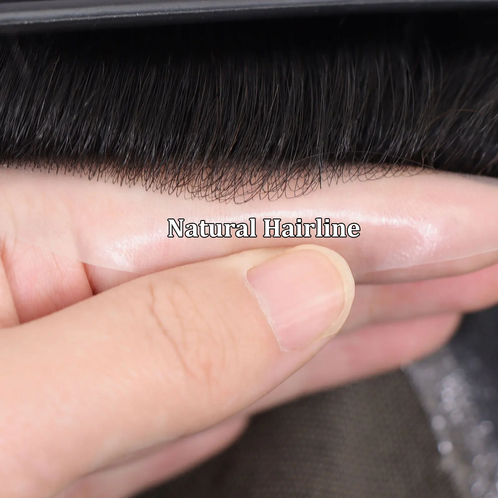 #1B Australia Base Toupee For Men Breathable Lace With PU Men's Wig Human Hair Men's Capillary Prothesis Hair Unit Replacement