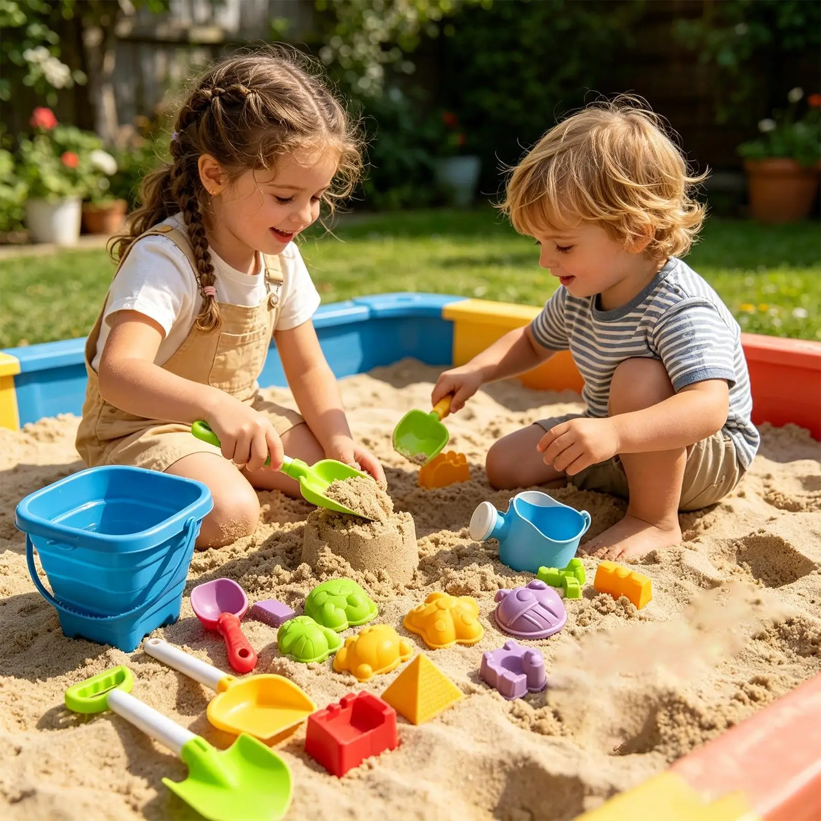 Beach Toys Funny Colorful Outdoor Games 21-Piece Kids Beach Water Play Toys For Indoor Outdoor Summer Vacation Pool Camping